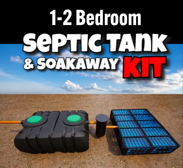 Builders Yard UK 1-2 Bedroom Septic Tank Soakaway Kit with drainage field crates