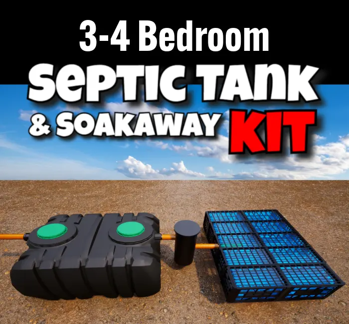 Builders Yard UK 3-4 Bedroom Septic Tank Soakaway Kit with drainage field crates