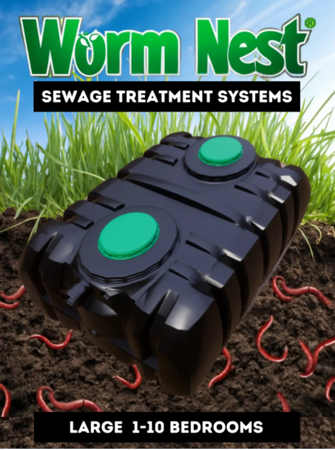 Builders Yard UK Large Worm Nest Sewage Treatment Plant